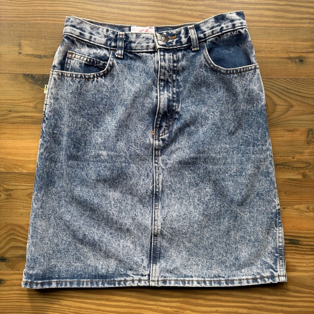 Vintage Sasson acid wash denim skirt Sz 9